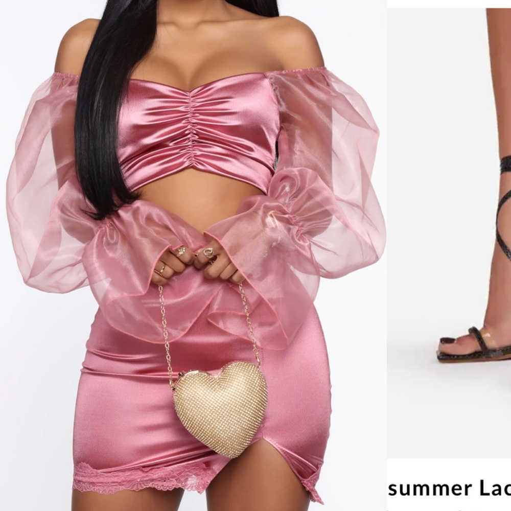 Two piece satin set size medium